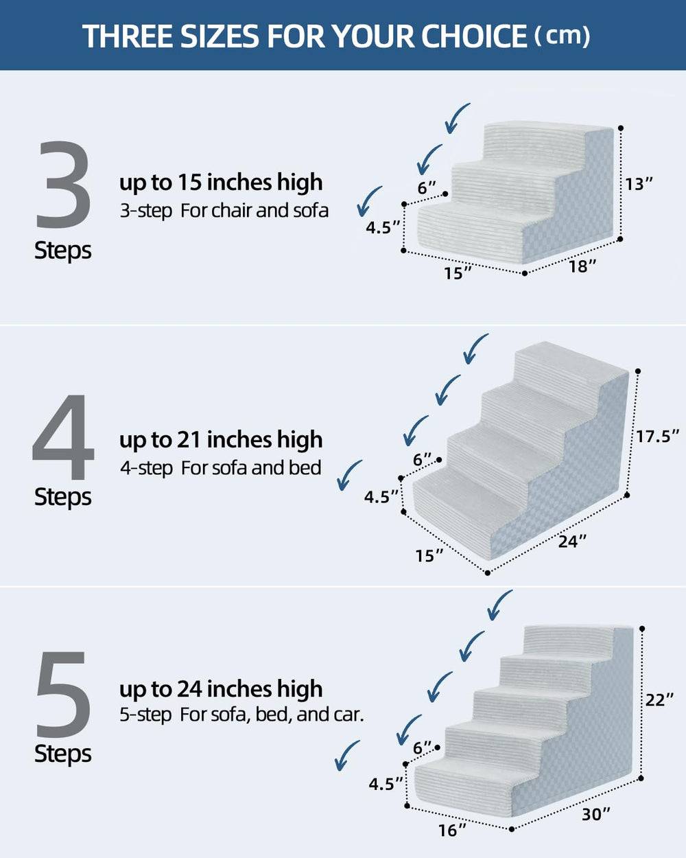 Vfrog dog stairs grey color fits home decor.