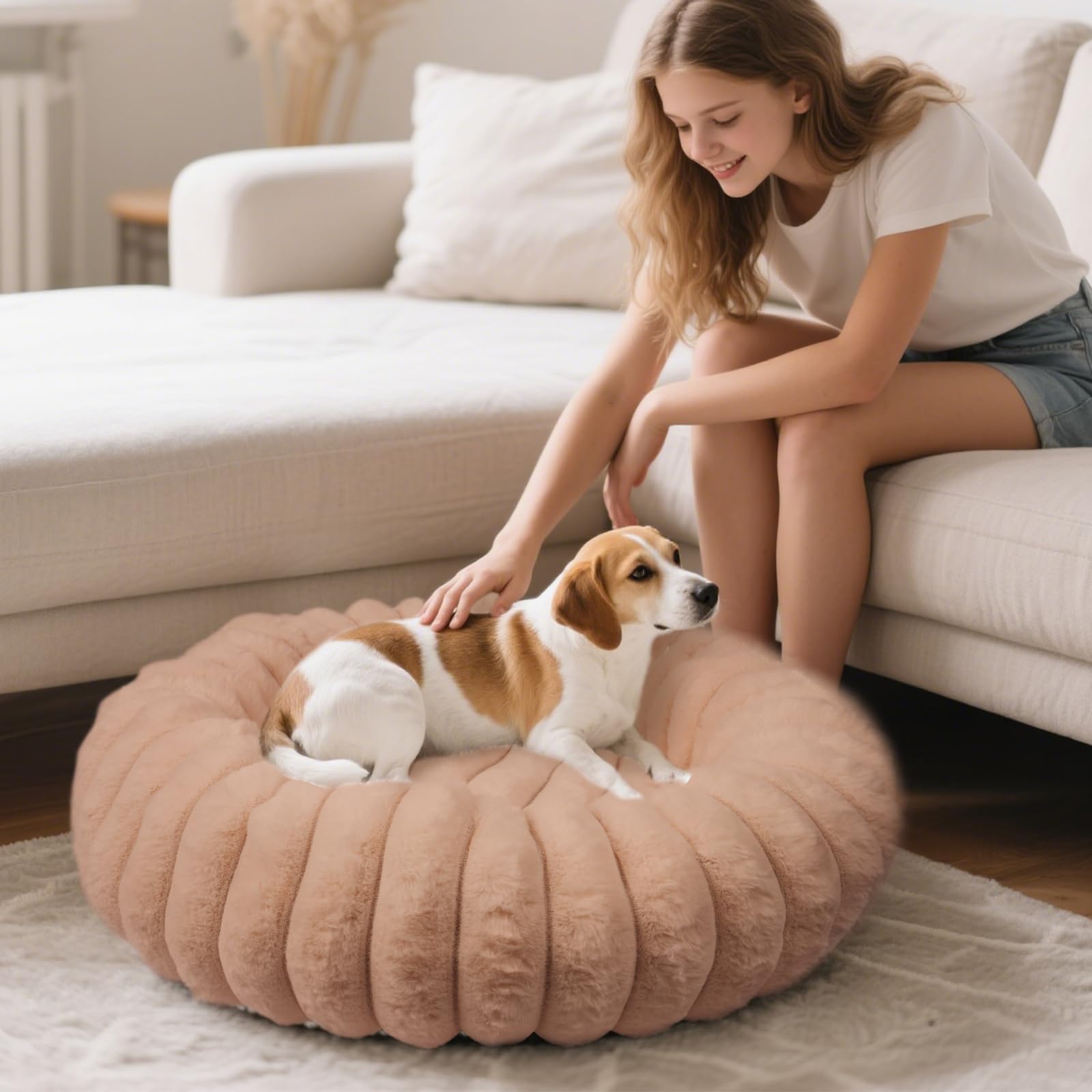 Vhen When Donut Bed 23in size suitable for small to medium pets.