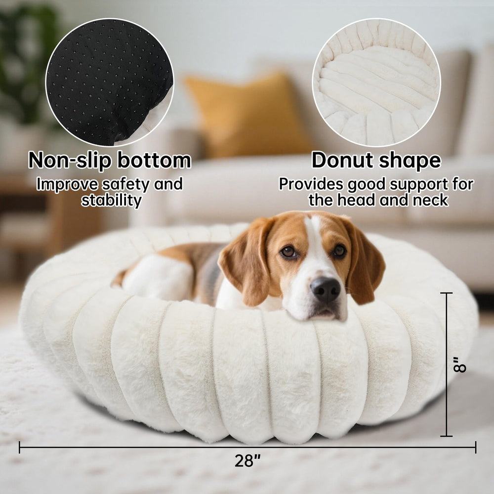 Vhen When Donut Bed closeup fur texture highlighting warmth and softness