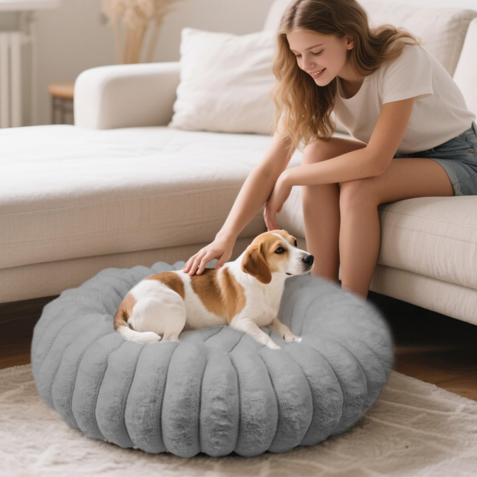 Vhen When Donut Bed machine washable fabric for easy care.