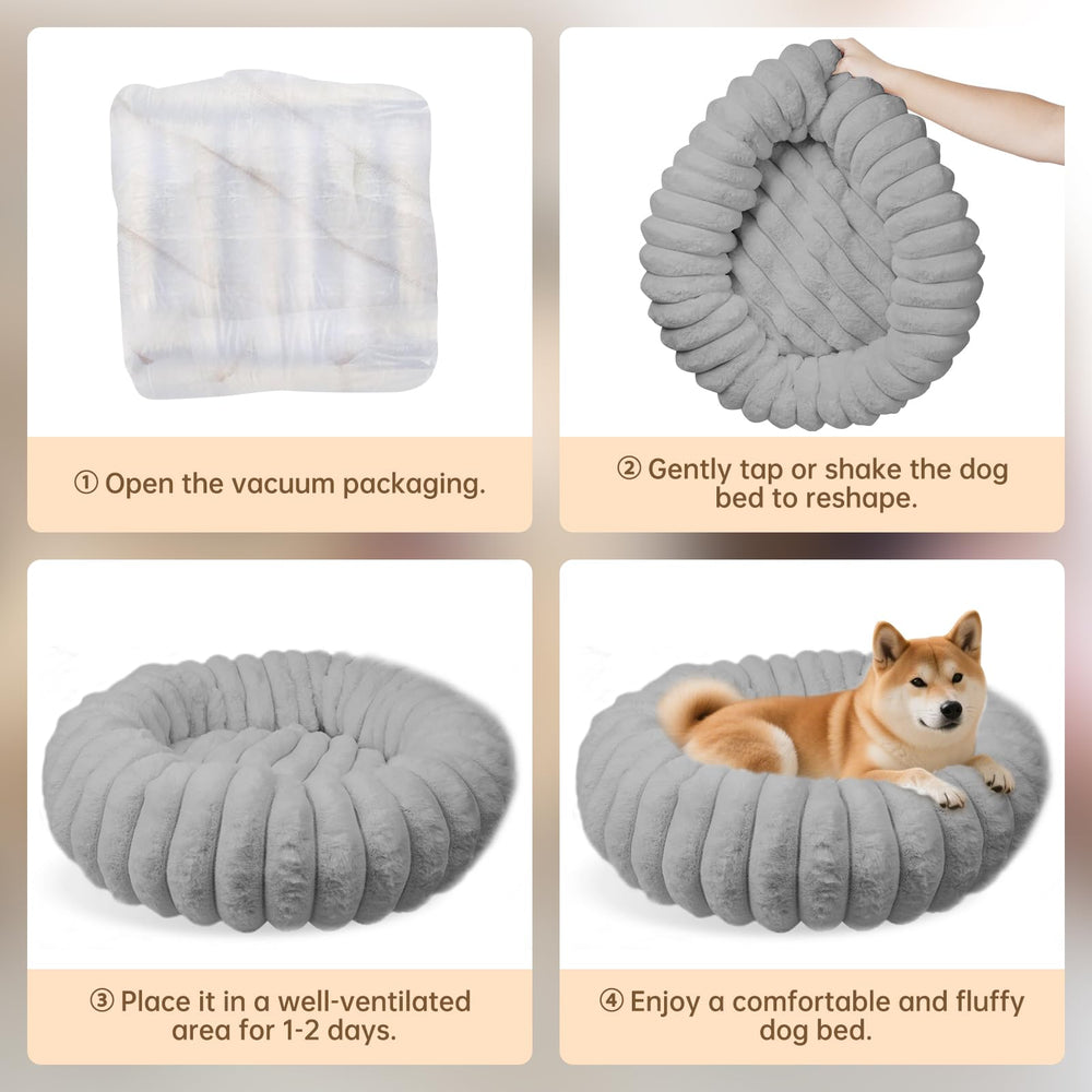 Vhen When Donut Bed vacuum-packed packaging for easy setup.
