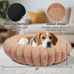 Vhen When Donut Bed side view highlighting raised edge for head and neck support.