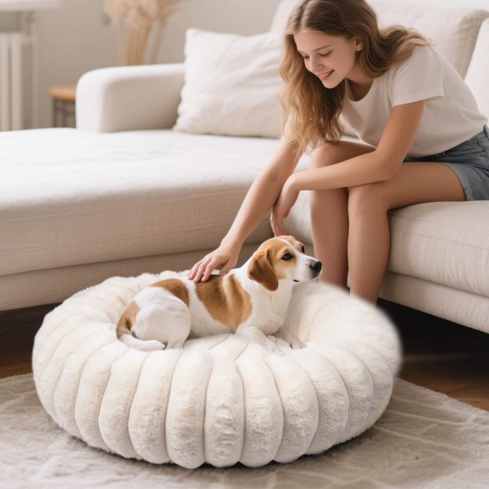 Vhen When Donut Bed size-compatibility for small to medium pets