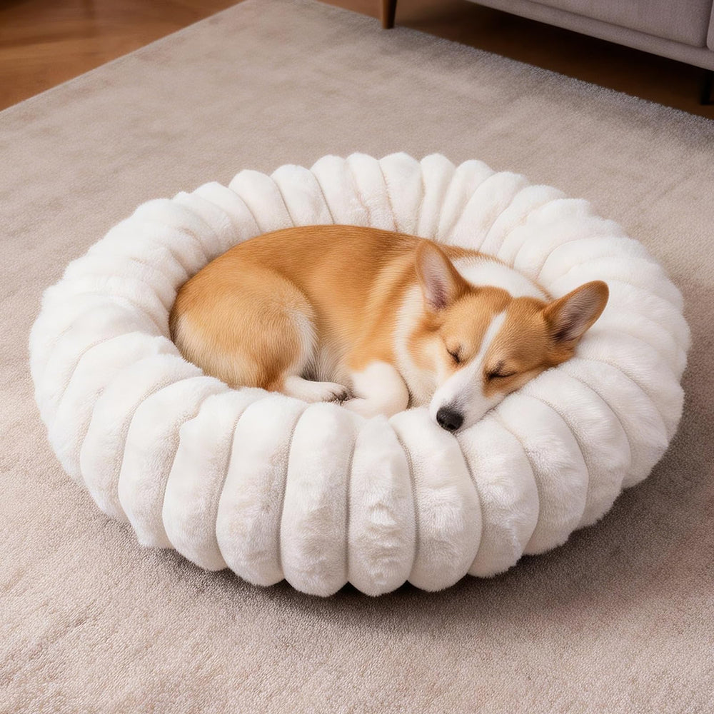 Vhen When Donut Bed top view showing a cozy pet nest