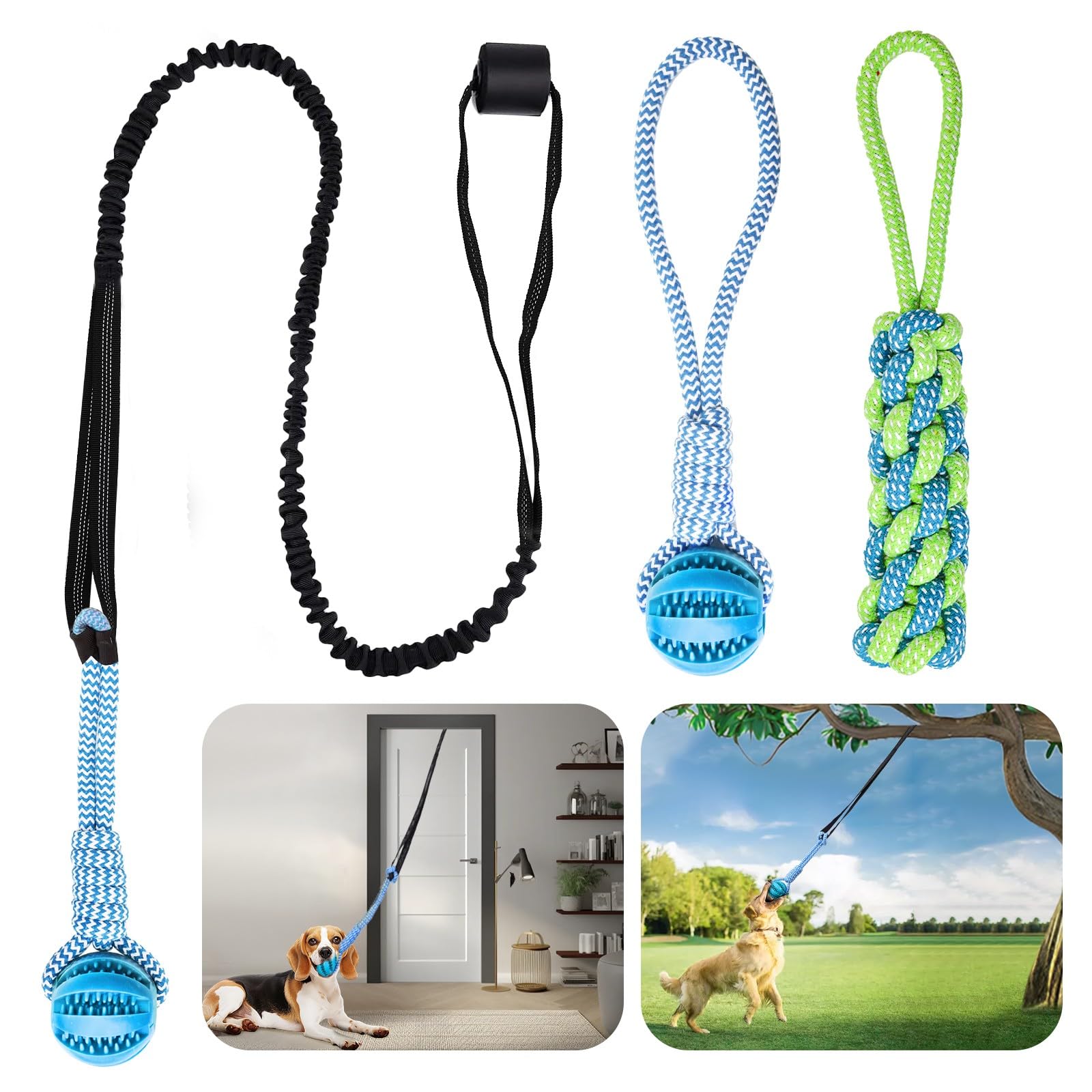 VibeVerve dog bungee toy ball: engaging ball bounce for active play and training.