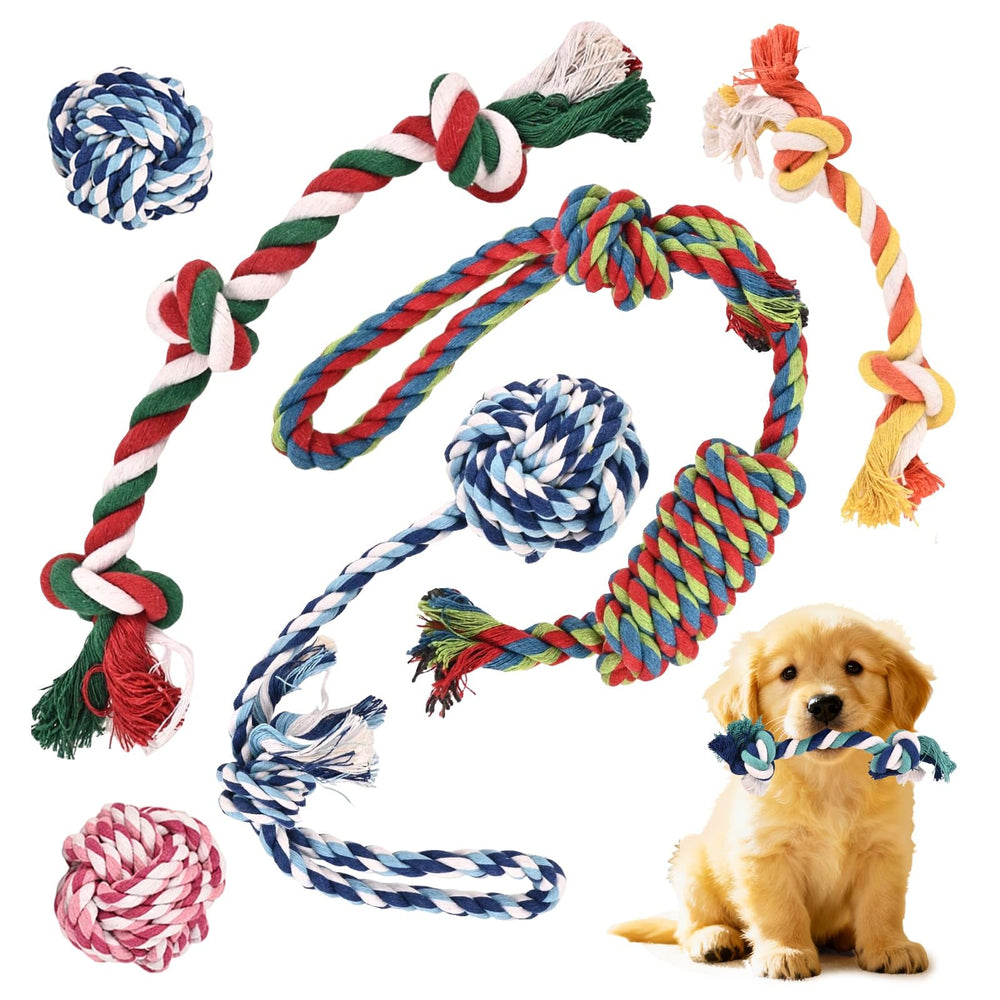 VibeVerve rope ball round for fetch and gentle teething.