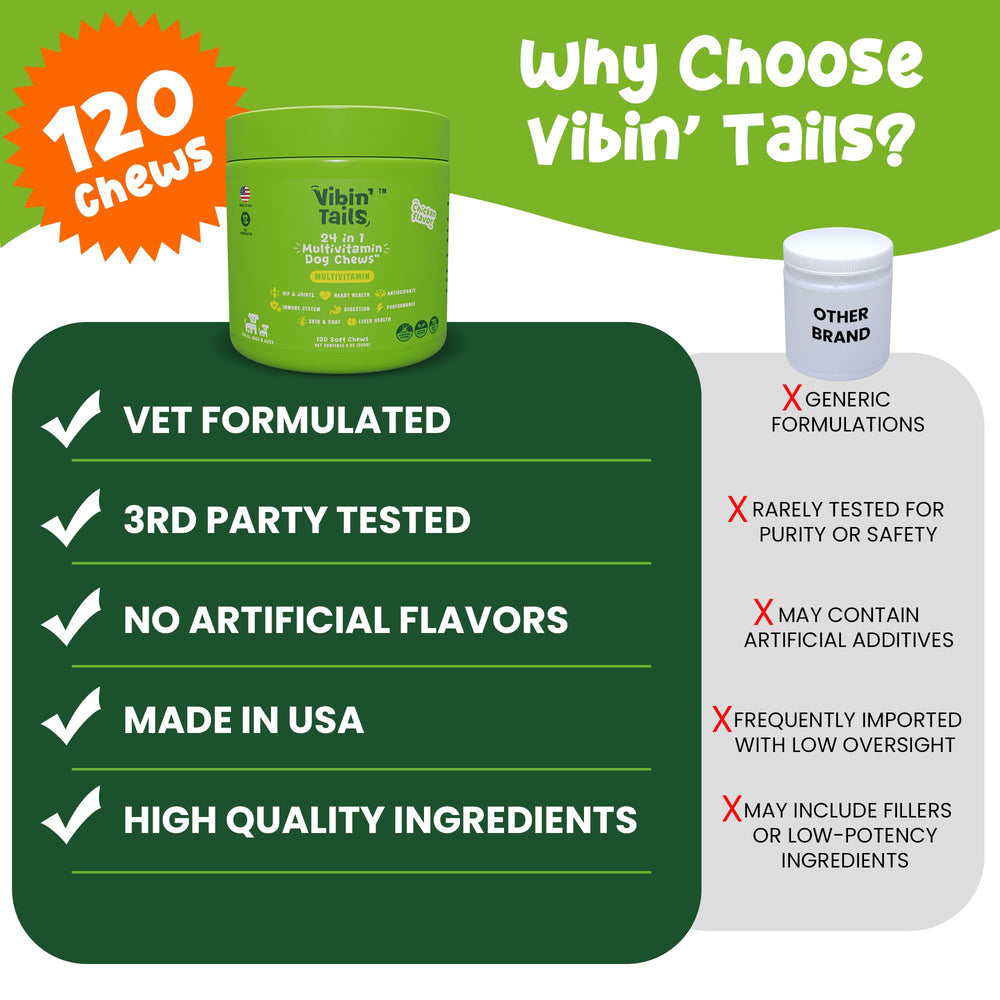 Vibin' Tails glucosamine chondroitin MSM jar for hip and joint mobility