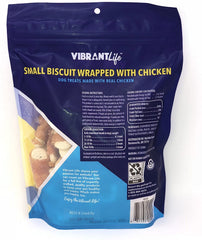 Vibrant Life chicken wrapped biscuit treat training shot for daily rewards.