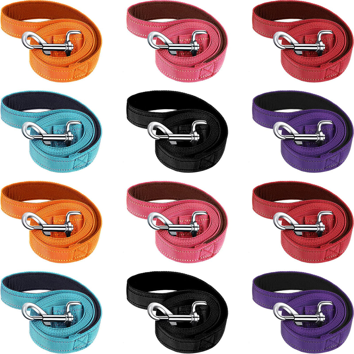 Vicenpal dog leash with double-sided reflective night visibility for safe walks