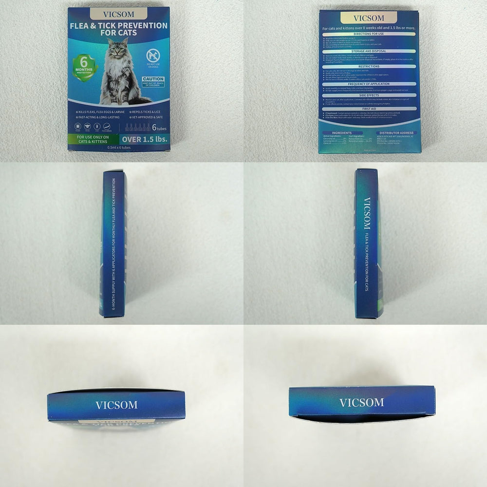 VICSOM 6-month supply packaging for organized pet care.