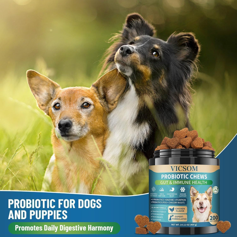 All breeds supported by VICSOM probiotic chews.