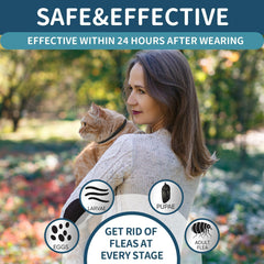 VICSOM adjustable flea collar up to 48 cm for a comfortable fit