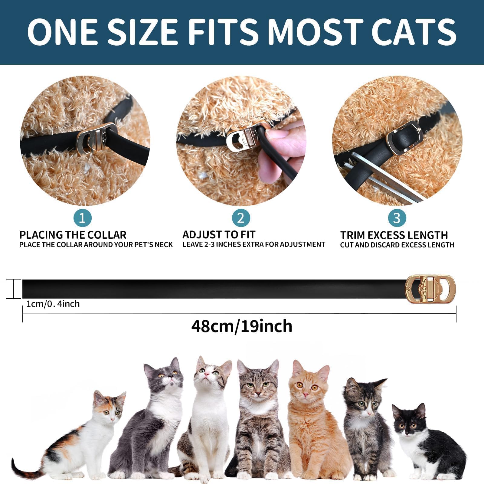 VICSOM waterproof cat flea collar withstands rain and baths