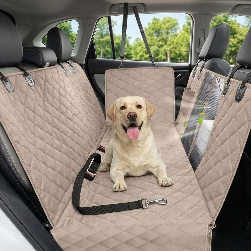 Victoper dog car seat cover hammock with side flap protects backseat during trips.