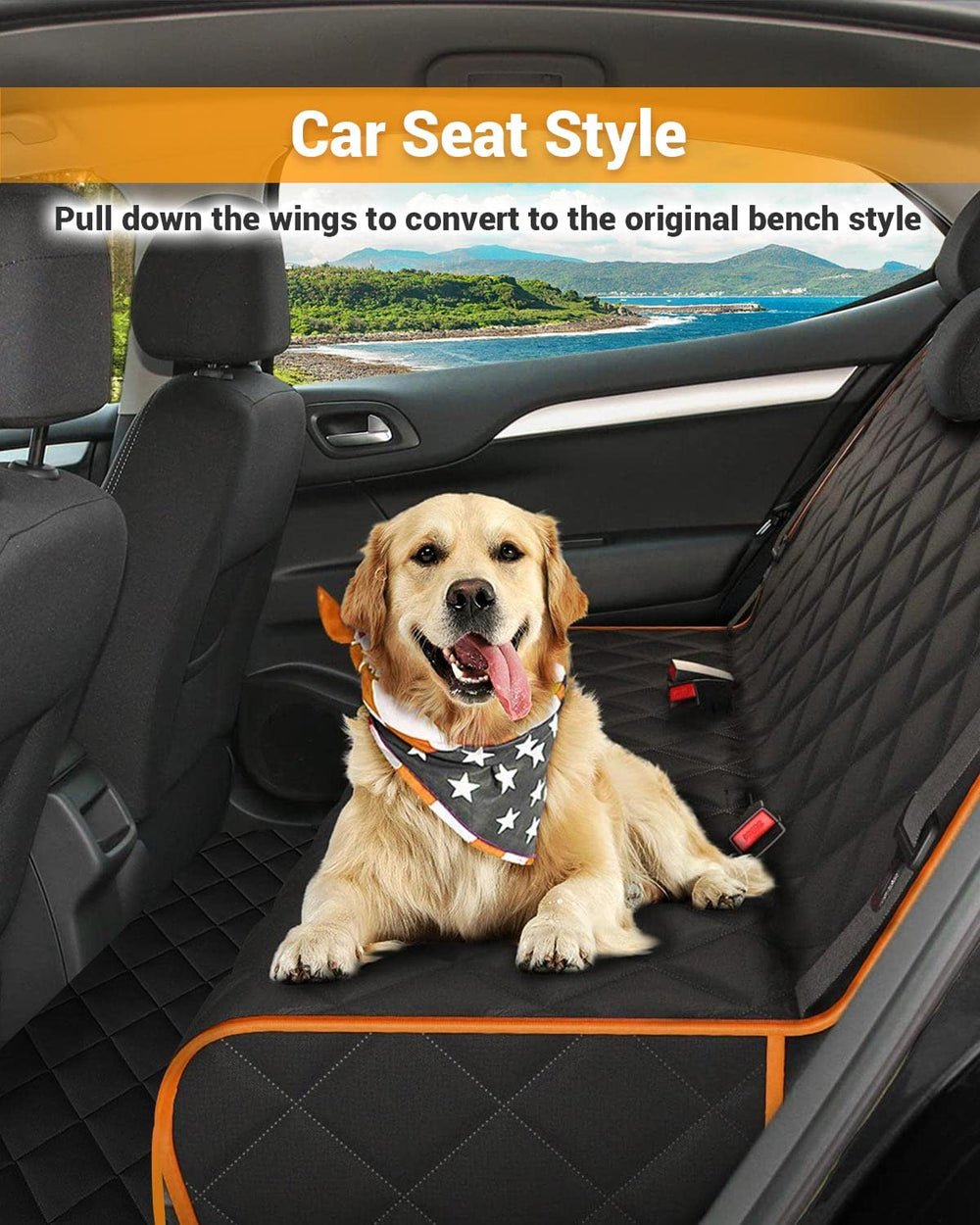 Victoper dog seat cover easy installation in hammock, truck, or seat mode.