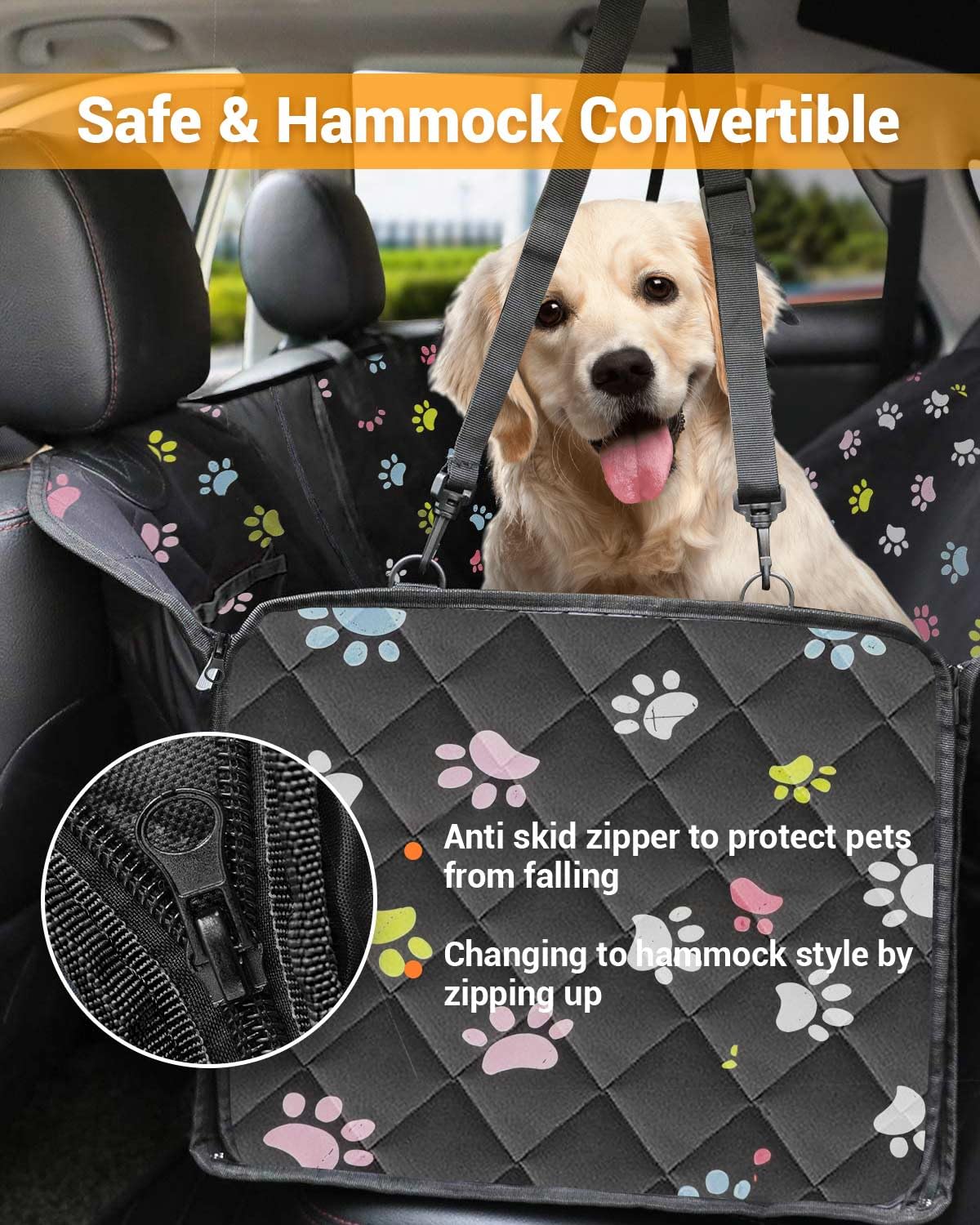 Victoper dog seat cover with mesh window for better visibility and comfort