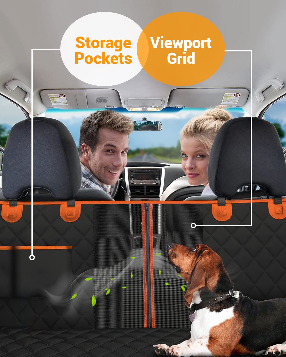 Victoper dog seat cover side flap buckles improve stability during travel.