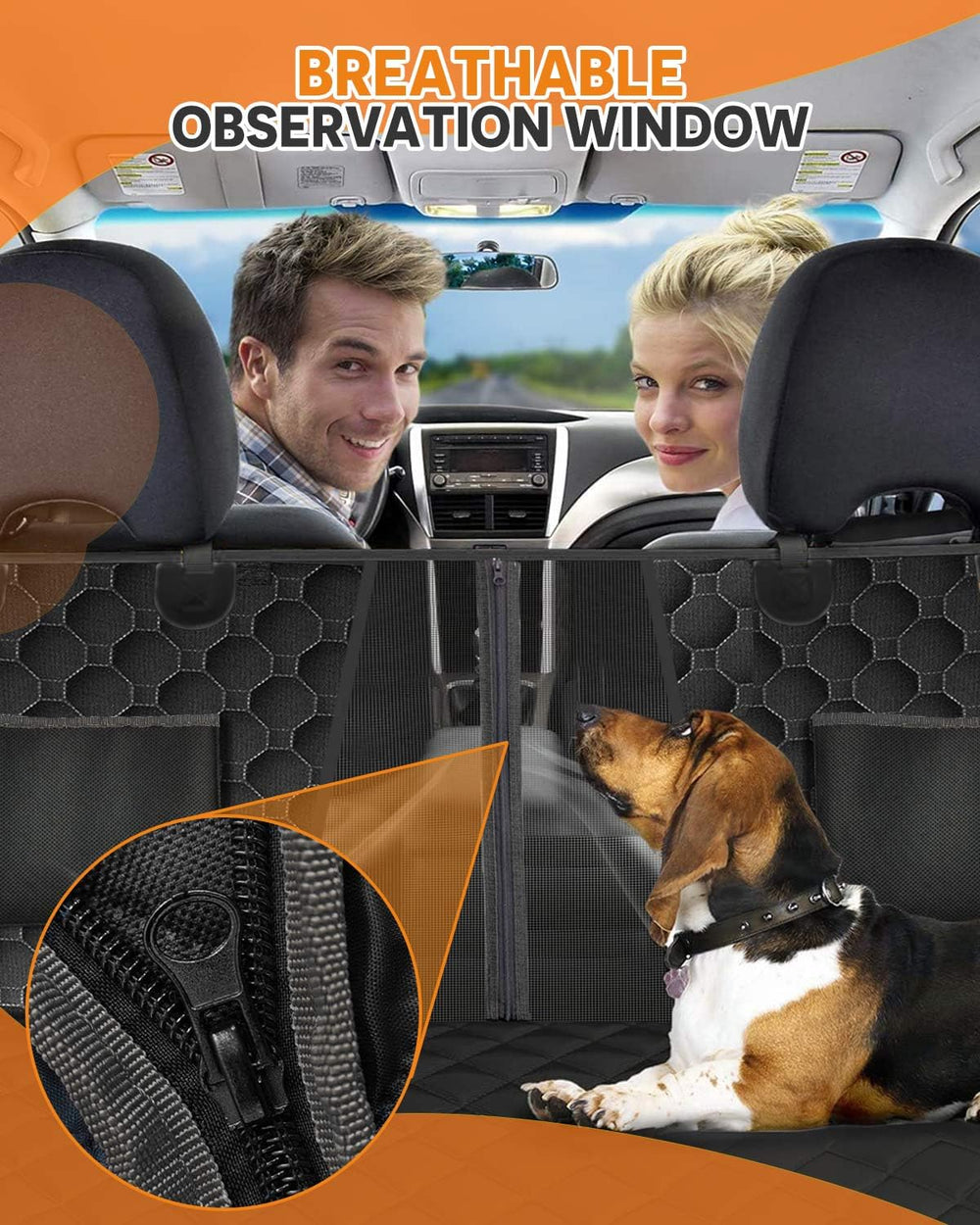 Waterproof 600D Oxford fabric protects seats from spills and fur