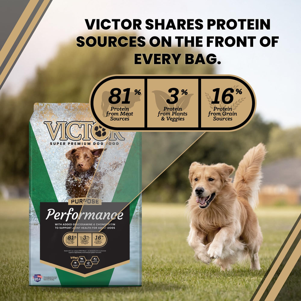 VICTOR ingredient blend featuring glucosamine and chondroitin for joint support.