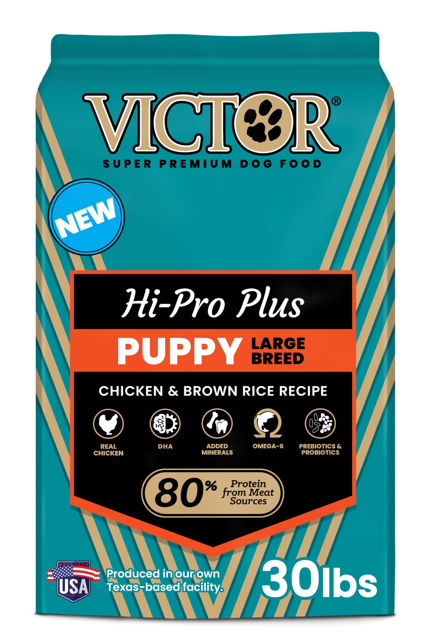 VICTOR Classic Hi-Pro Plus Large Breed Puppy bag emphasizes quality ingredients for growing puppies