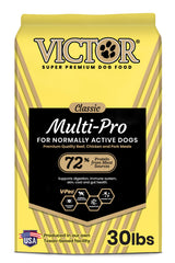 VICTOR Multi-Pro dry dog food bag front, gluten-free nutrition for all life stages.