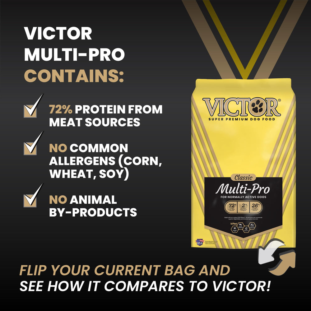 VICTOR Multi-Pro packaging label, USA-made from a Texas facility.