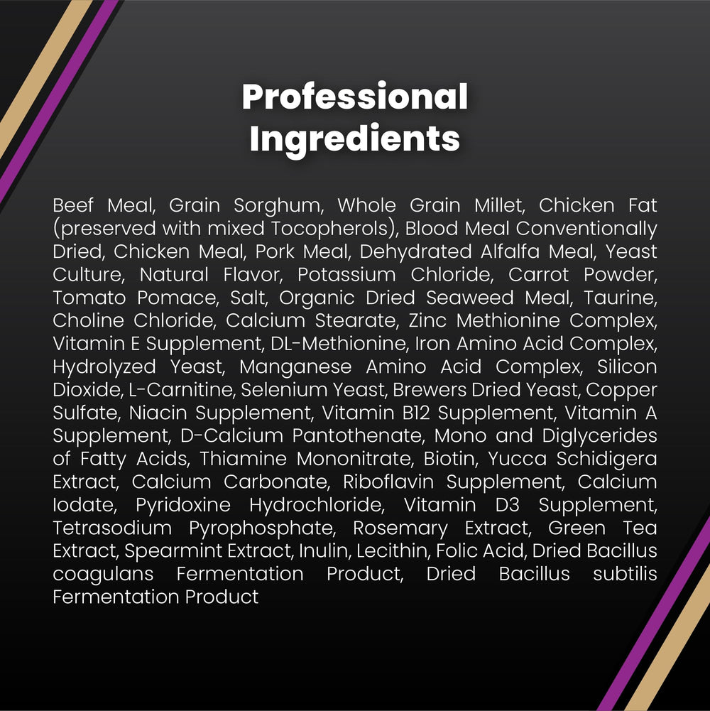 VICTOR nutrition panel and gluten-free grains highlighted.