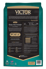VICTOR Ocean Fish ingredients panel with gluten-free grains and fish protein