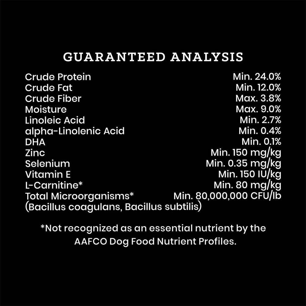 VICTOR Ocean Fish nutrition panel noting 24% protein and 12% fat