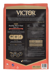 VICTOR salmon and fish meal kibble close-up showcases protein for lean muscles