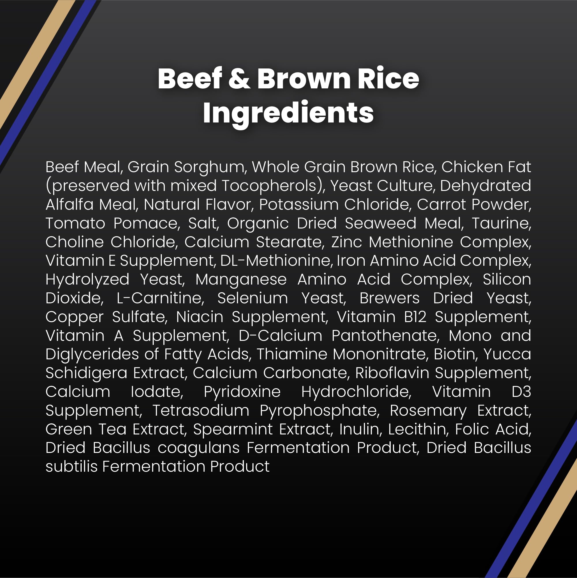 VICTOR select beef brown rice dog food bag interior highlights flavor variety