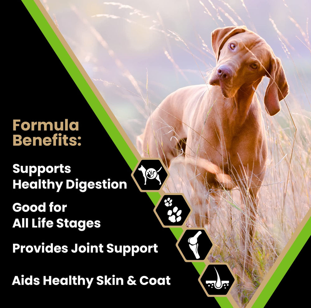 VICTOR Elite Canine bag back label highlighting gluten-free grains and vitamins