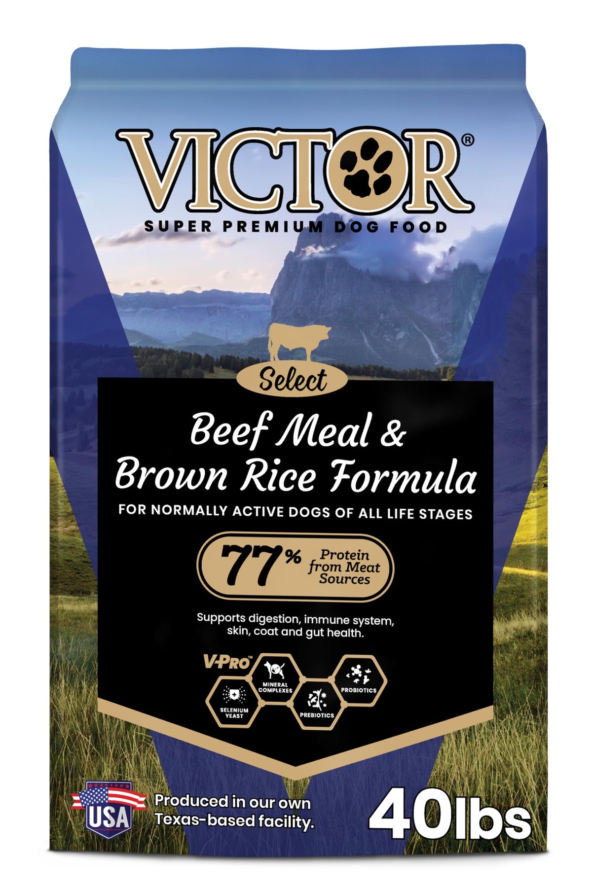 VICTOR super premium dog food beef meal brown rice bag — protein-rich nutrition for all life stages