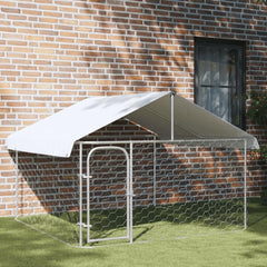 vidaXL heavy-duty metal dog crate – durable outdoor enclosure for active dogs.