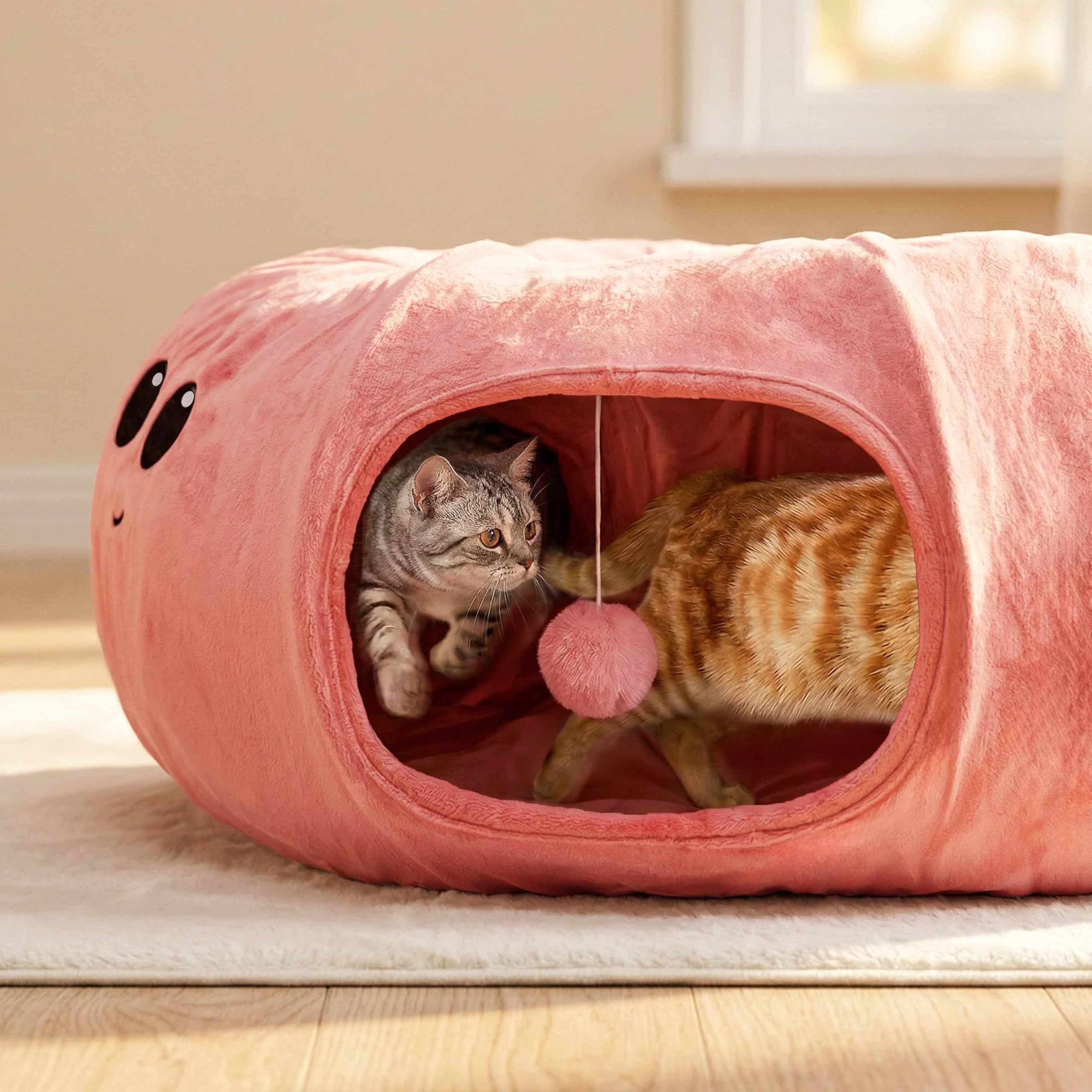 Viefin cat tunnel bed cozy cushion for peaceful naps