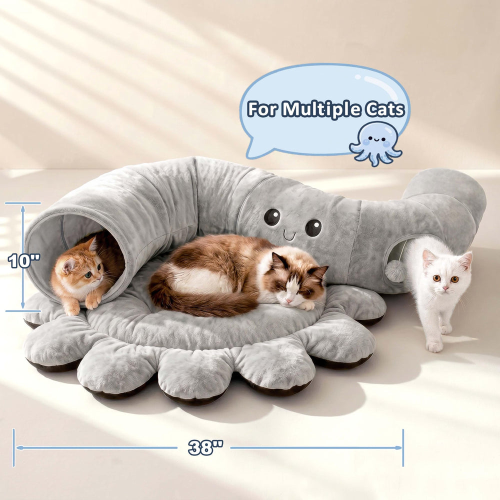 VIEFIN Cat Tunnel Bed foldable design for easy setup and storage.