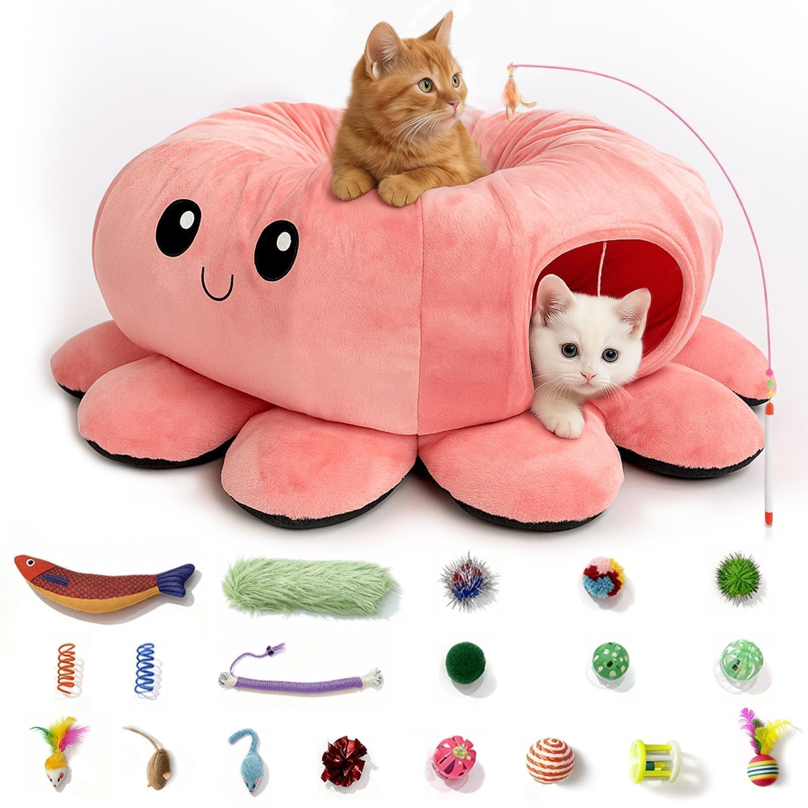 Viefin cat tunnel bed octopus exterior inviting playful exploration