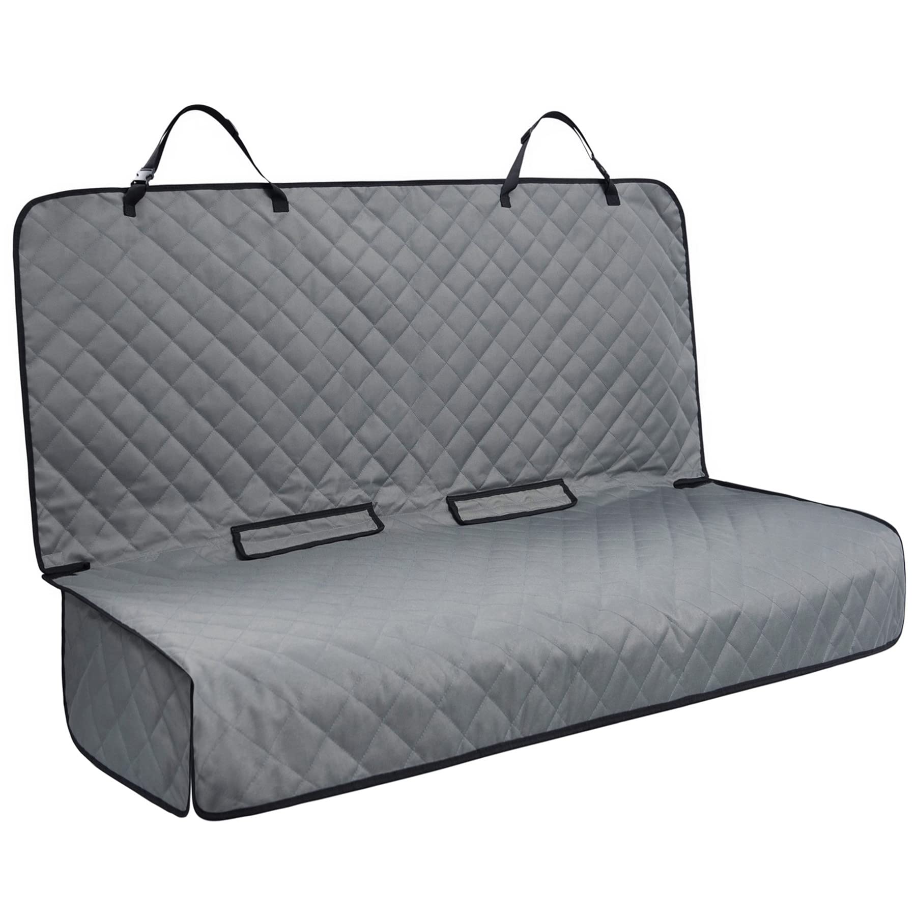 VIEWPETS bench car seat cover protector in grey shields back seat from fur and spills