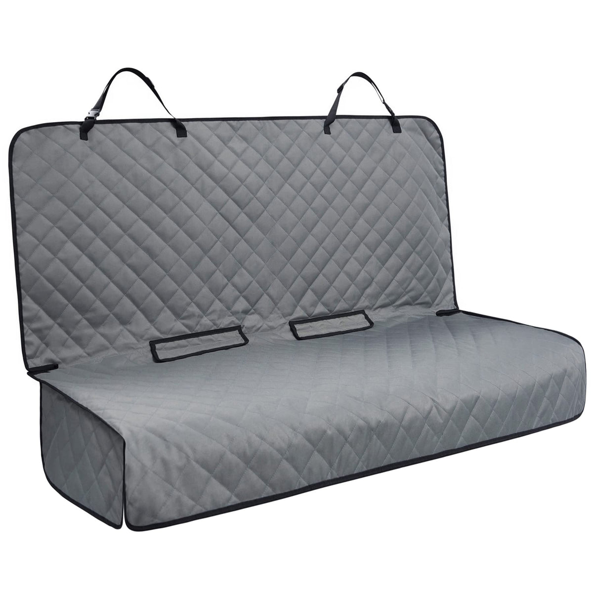 VIEWPETS bench car seat cover protector in grey shields back seat from fur and spills