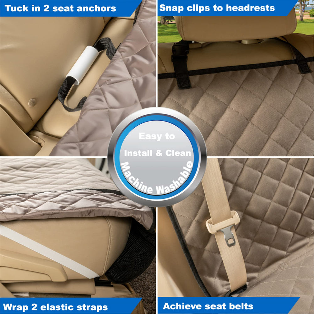 VIEWPETS bench seat cover side flaps guard seat edges from wear.