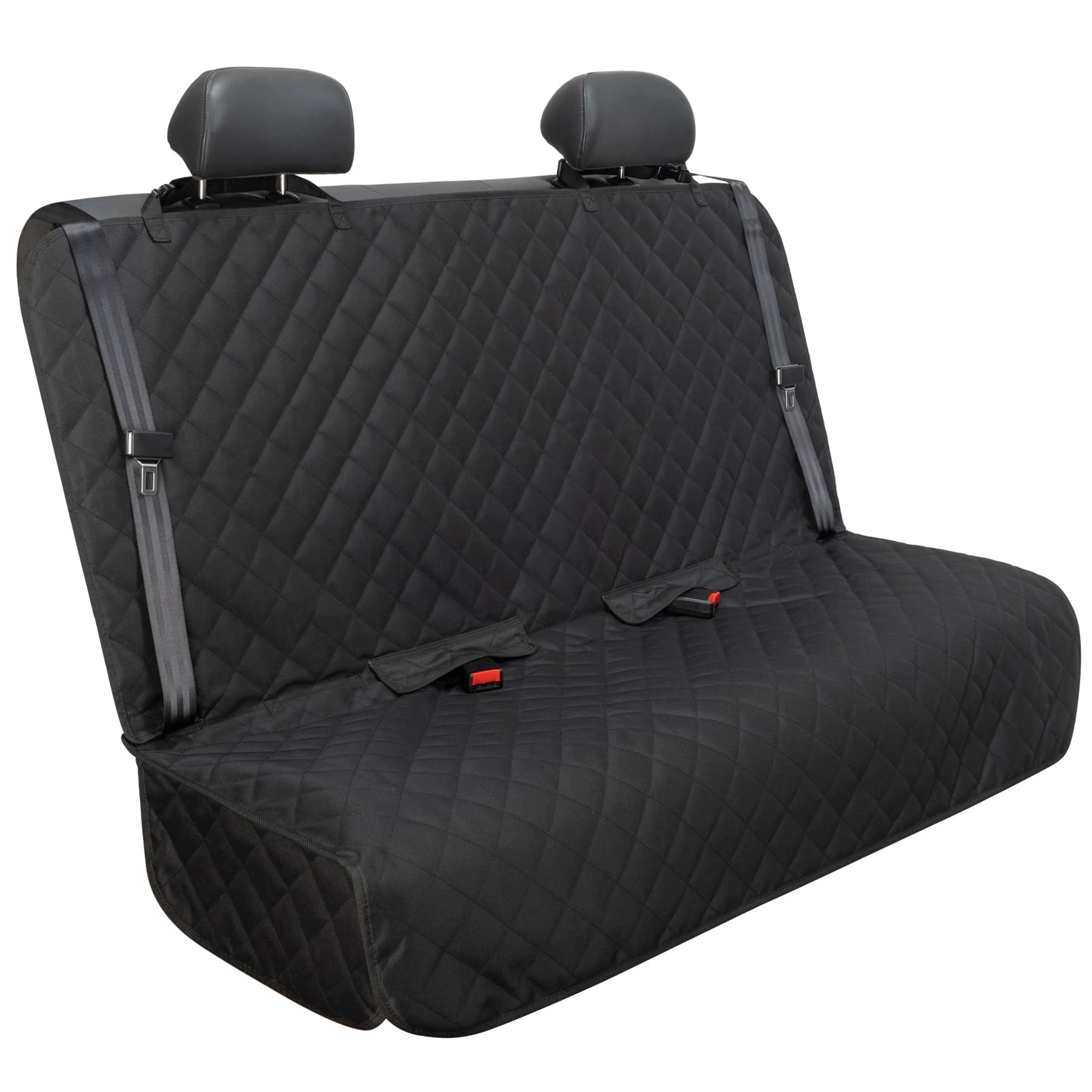 VIEWPETS bench seat cover waterproof protects upholstery from spills, fur, and mud.