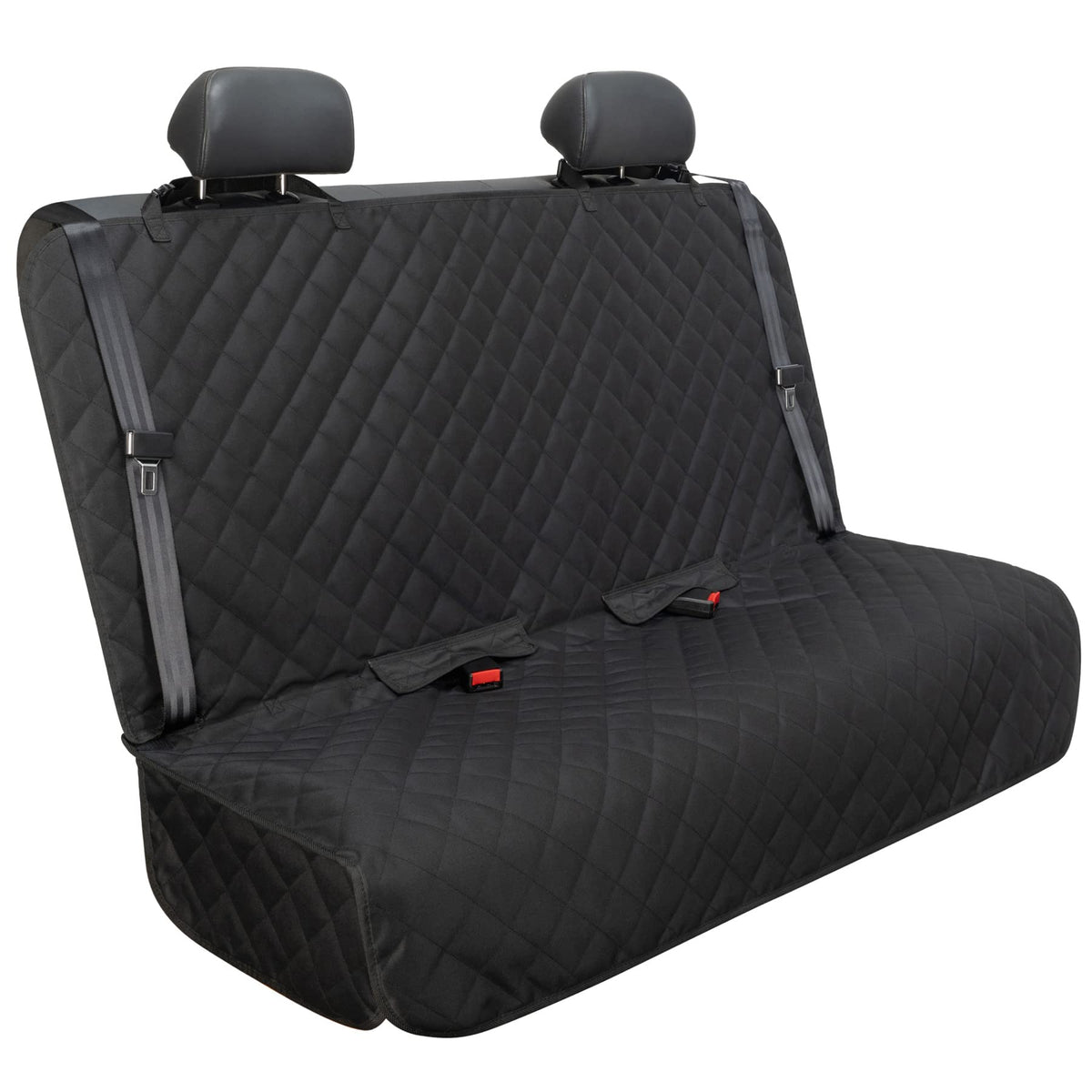 VIEWPETS bench seat cover waterproof protects upholstery from spills, fur, and mud.