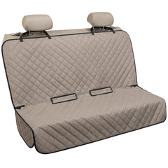 VIEWPETS bench seat cover protects interior from dog fur and spills during travel.
