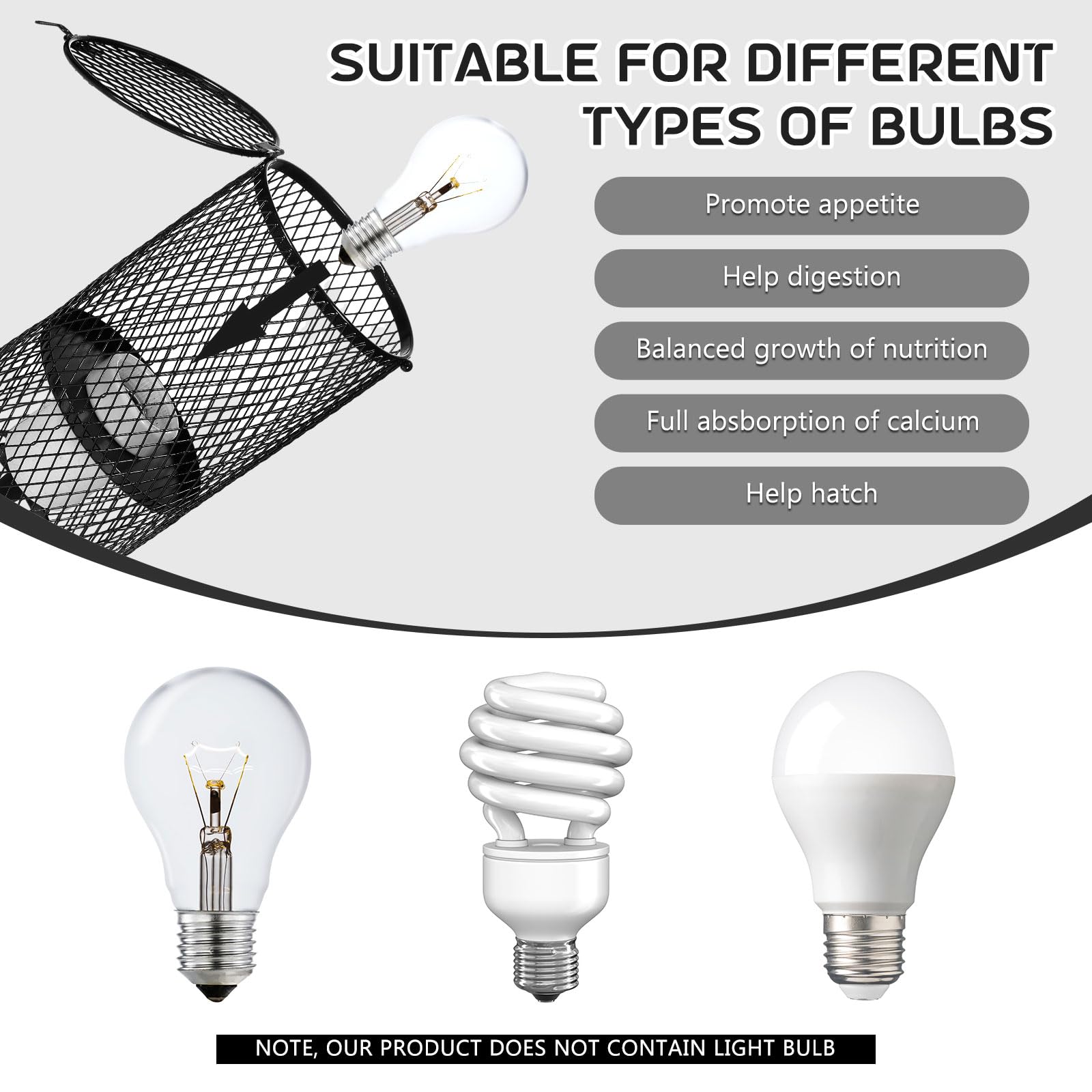 VIHOSE bottom buckle opening enables quick bulb changes while keeping pets protected