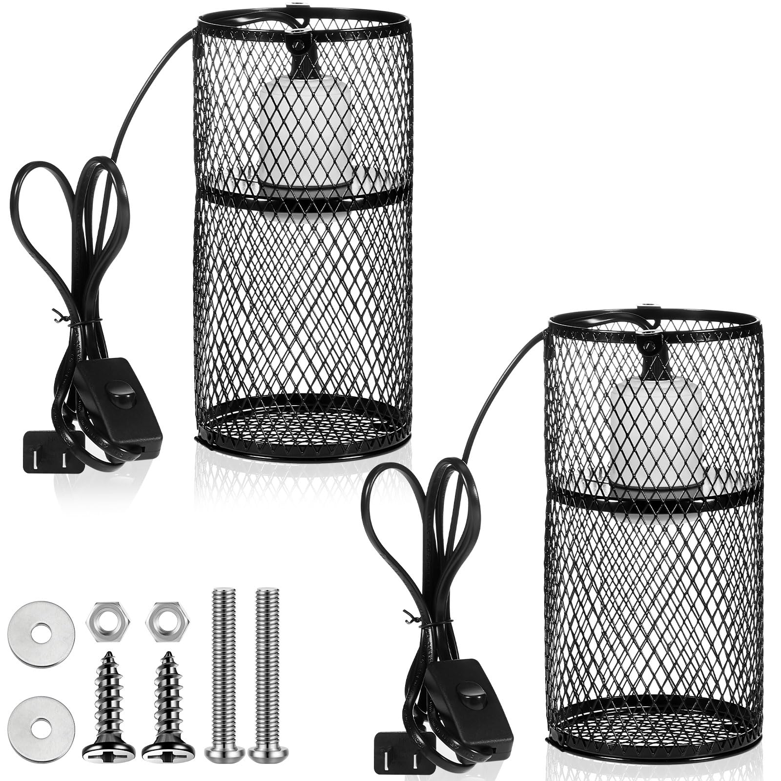 VIHOSE reptile heat lamp guard showing sturdy mesh protection for safe basking