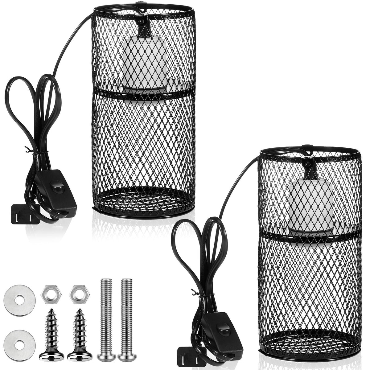 VIHOSE reptile heat lamp guard showing sturdy mesh protection for safe basking