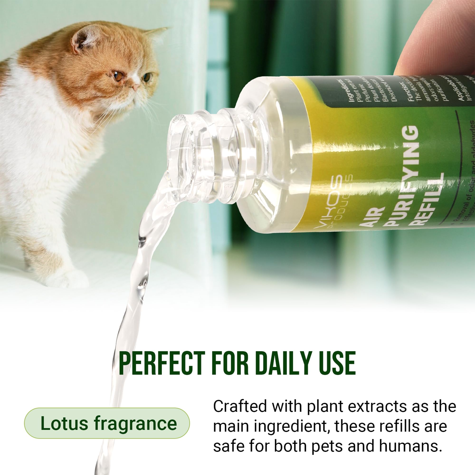 VIKOS daily-use deodorizer keeps litter box smelling fresh.
