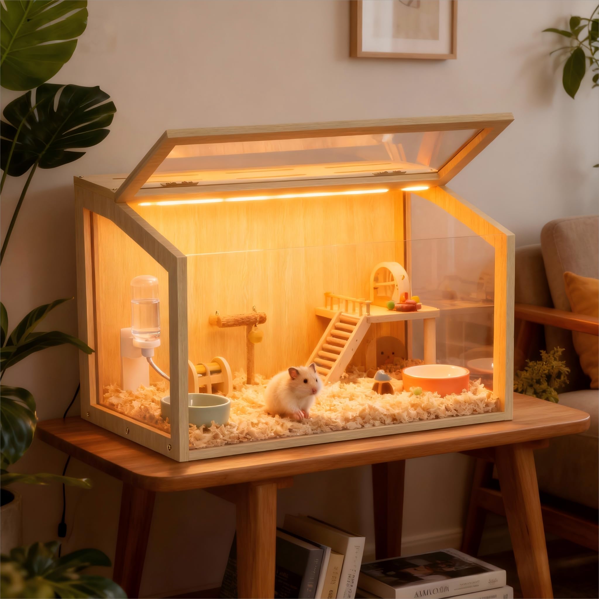 Vilanpaw hamster cage wooden 24-inch openable top, airy living space.
