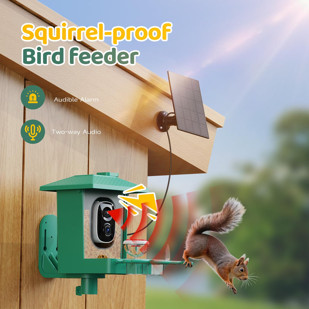 VIMKIM Bird Feeder with Camera AI recognition interface concept to identify birds