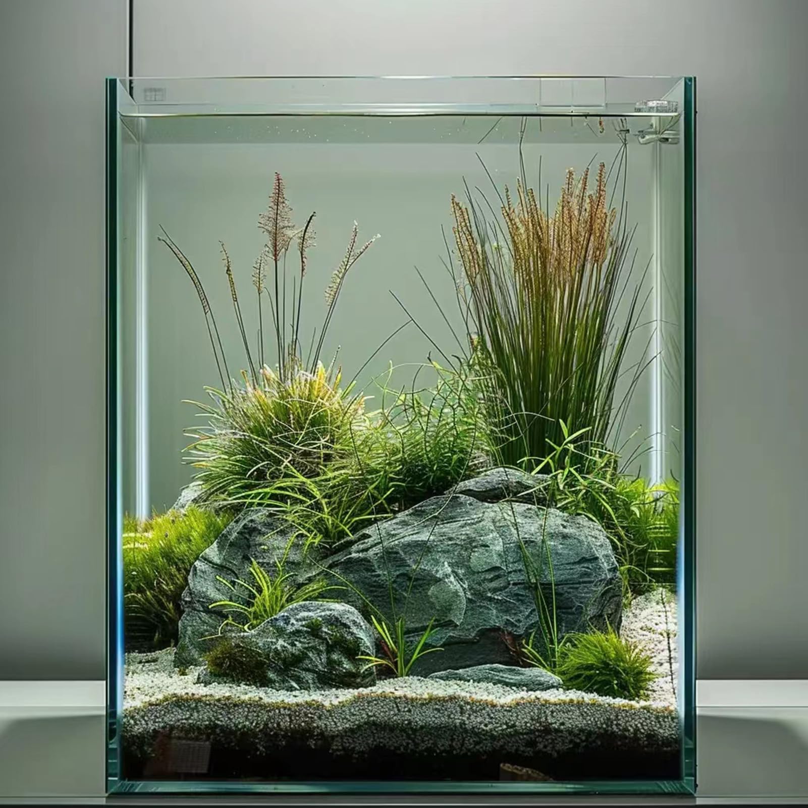 Vimvins 3-gallon glass fish tank with a clear view for vibrant underwater scenery.